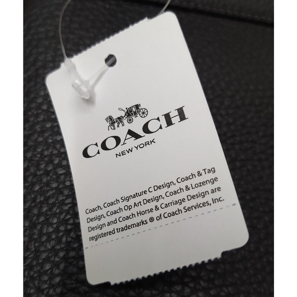 Coach Black Pebbled Leather Studded Drawstring Crossbody Backpack Bag - NWT $450 - Picture 13 of 16